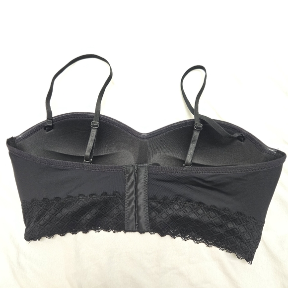 Black Lace Trim Bandeau Bra Bralette 36C - Picture 4 of 7